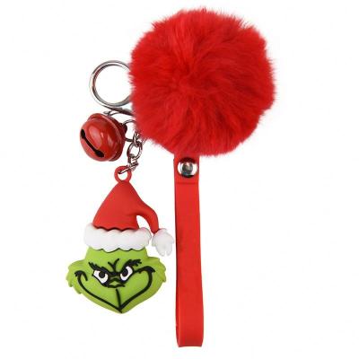 China High Quality Grinch 2023 Designs Pepper Spray Pom Pom Keychain Key Chain Package Newest Promotion Gift Bad Bunny Souvenir for sale