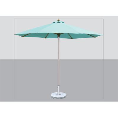 China Modern Aluminum Commercial Grade Coffee Umbrella Wooden Cafe Umbrella for sale