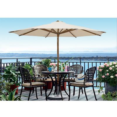 China Modern Commercial Luxury Outdoor Garden Umbrella Wood Patio Umbrella for Restaurant for sale