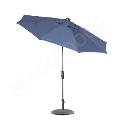 China Large Modern Cafe Outdoor Patio Umbrella With Solar Led Lights for sale