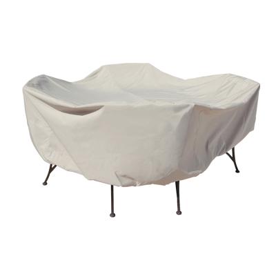 China Custom Round Shape Outdoor Patio Table Garden Furniture Waterproof Dust Cover And Chair Set Polyester for sale