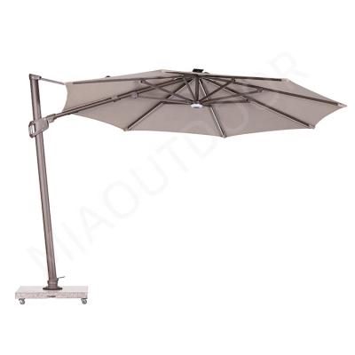 China Modern Custom Aluminum Commercial Aluminum Side Beach Patio Modern Outdoor Restaurant Design Umbrella Crank Pole Crank Tourism Hotel Garden Umbrella for sale