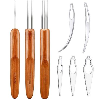 China MYSURE Durable 8pcs Set Safety Blockers 3 Snap Crochet Hair Tool Crochet Needle For Hair Sisterlock Tools Dreadlock Needle for sale