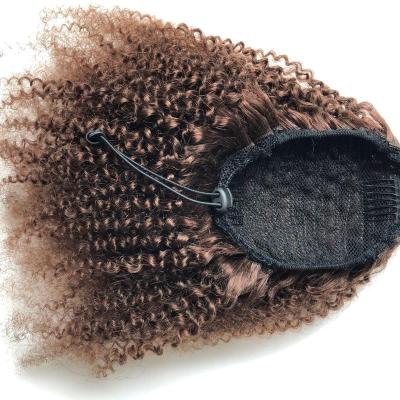 China MYSURE #4 100% Afro Wave Hair Ponytail Hair Wrap Around Ponytail Hair 4b 4c Drawstring Afro Curly Ponytail for sale