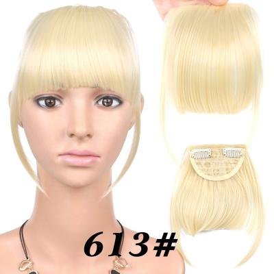 China Clip In Blonde Hair Extension MYSURE Clip In Hair Bangs With Temple Bangs Hair Bangs Synthetic Hair Bangs for sale