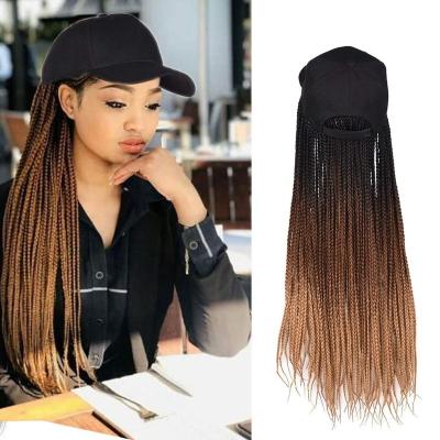 China MYSYRE Baseball 24inch Box Braid Straight Synthetic Braided Wig Cap Wig Braided Wig Caps For Black Women for sale