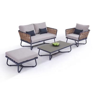 China Waterproof And UV Resistance Modern Outdoor Modular Lazy Furniture Sets Outdoor Garden Lounge Sofa Rattan for sale