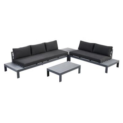 China Modern Luxury Outdoor All Weather Aluminum Modular Lounge Sofa Couch Set Waterproof And UV Resistance Garden for sale