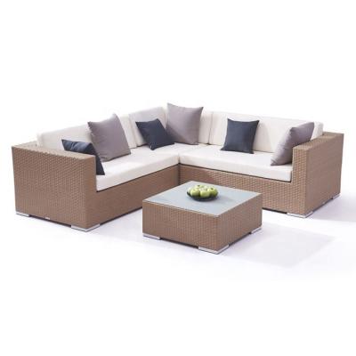 China Hot Sale All Weather Permitted Outdoor Patio Furniture Garden Sectional Corner Sofa Set Living Room Rattan for sale