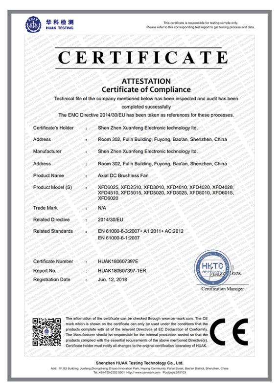 CE - Shenzhen Xuanfeng Electronic Technology Ltd.