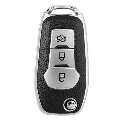 China Decoration TPU Car Key Case Leather Cover For Ford Fusion Fiesta Escort Mondeo Everest Ranger 3 Buttons Folding Key Shell Protection for sale