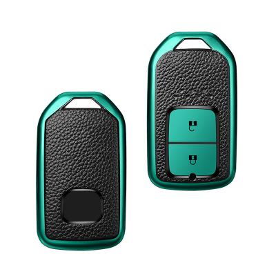 China 100% Eco-friendly Leather TPU Car Key Cover Case For Honda Civic Accord CRV CR-V XR-V Odyssey Vezel Jade Crider Fit Car Key Case Accessories for sale