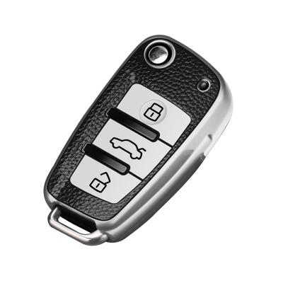 China Replace Car Key For Audi Leather TPU Car Key Case Protective Shell For Audi Remote Cover C6 R8 A1 A3 Q3 A4 A5 Q2 A6 S6 A7 Q6 Q7 B6 B7 B8 for sale