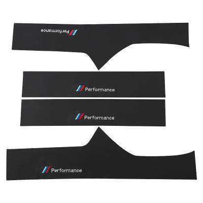 China Brief & 4pcs Single Color Car Sill Sticker Car Accessories Leather Trim Carbon Fiber Styling For BMW 3 5 Series X1 X3 X4 X5 G30 G38 F10 F11 G01 G02 for sale