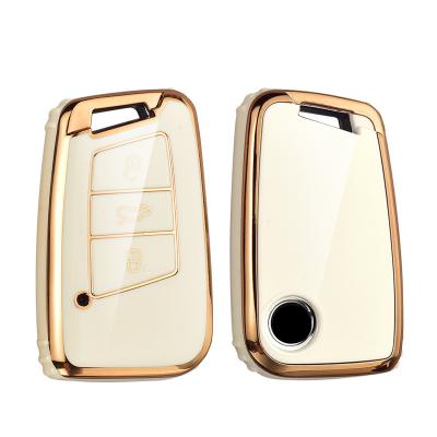 China Eco-friendly Colorful Soft TPU Car Key Case Cover Remote Gusset For Volkswagen Magotan B8 Golf For Skoda Super A7 Accessories for sale