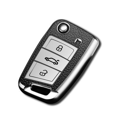 China Eco-friendly Leather Car Key Cover For Volkswagen Golf 7 mk7 Seat Ibiza Leon Franc 2 Altea Aztec Car Key Cover FOB Leather for sale