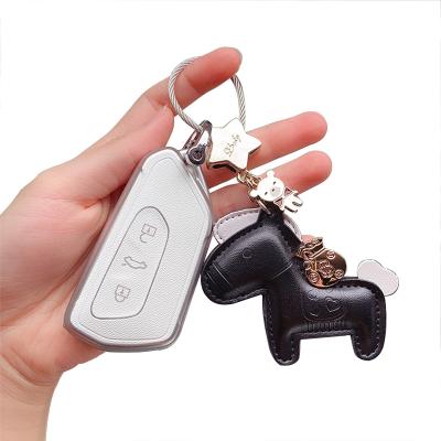 China Eco-Friendly For Volkswagen 2021 New TPU 3 Buttons Car Key Case Smart Key Bag For Golf 8 Pro New Generations R Line Teramont X Key Shell for sale