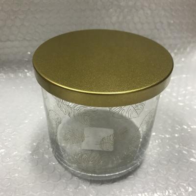 China Non Refillable Tinplate Candle Lid Custom Cover Gold Empty Incense Jars Lids Glass Candle Jar With Lid for sale