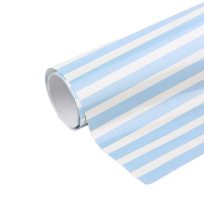 China HL Blue Stripe Wood Pulp 80gsm Art Paper Gift Wrapping Paper Birthday CMKY 80g for sale