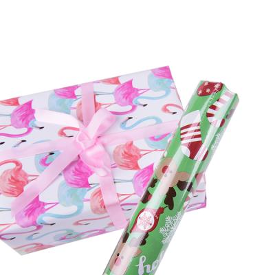 China Professional Custom Rustproof Design Christmas Theme Luxury Fancy Green Printing Gift Wrapping Paper for sale