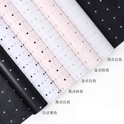 China Good quality snow pear anti-curl paper with round dot pattern for flower wrapping paper for sale