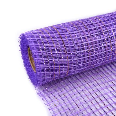 China Waterproof Decorative Mesh Polyester Crafts Paper Customized Waterproof Flower Wrapping DIY Roll Green/Purple Paper Scrapbook for sale