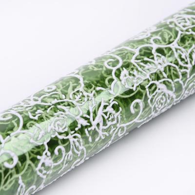 China Green Waterproof Florist Wrapping Paper Wedding Decoration Paper Bouquet Rose Pattern Customized Flower Bouquet for sale