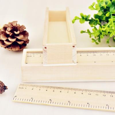 China Cheap Custom Gift Logo 2 In 1 Pc Fancy Scale 12 Wooden Pencil Case With Wooden Ruler for sale