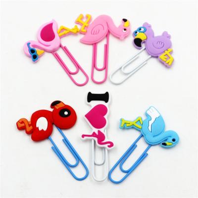 China Wholesale Plastic Flamingo Factory Custom PVC Flamingo Bird Clip For Student for sale