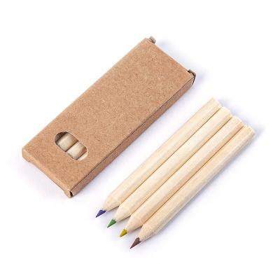 China Kraft Paper+Wood Kraft Paper Or White Paper 3.5 Inch Nantural Wood Color Pencil Box 4 Inch Color Barrel Color Pencil for sale