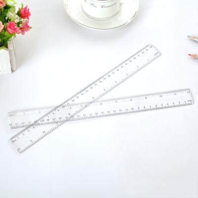 China Student& promotional customize logo and color ruler ruler 30cm transparent ruler and plastic material straight type for sale