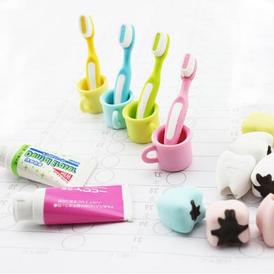 China New Promotional Gum Fashion Toothpaste Toothbrush Cups And Teeth Shaped Gum Rubber for sale