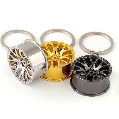 China Creative Souvenir Gifts Promotion Metal Car Key Chain Wheel Hub Key Chain Key Chain for sale