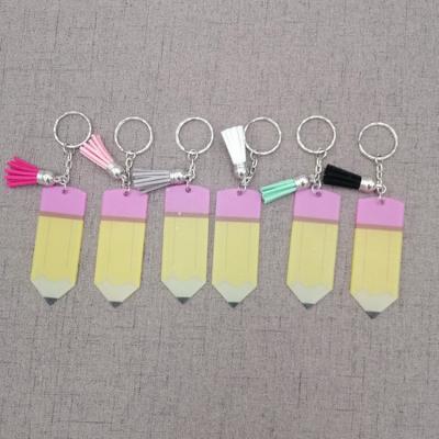 China Popular Buckle Head Teacher Tassel Decoration Souvenir Gifts Buckle Acrylic Pencil Key Chain for sale