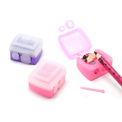 China Cosmetic Makeup Double Hole Flap Eyebrow Pencil Sharpener for sale