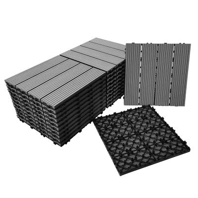 China Eco-friendly modern plastic waterproof engineered spc flooring interlocking decorative exterior wpc decking tiles for sale