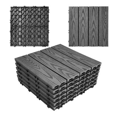 China Eco-friendly Garden Floor Tiles Cheap Waterproof Wpc Interlocking Composite Decking Outdoor Wood Plastic Flooring for sale