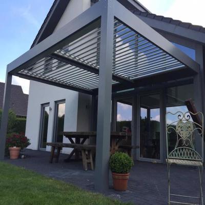 China Easily Assembled Powder Coated Aluminum Canopy Pergola Canopy Gazebos Outdoor Windproof Arches For Patios for sale