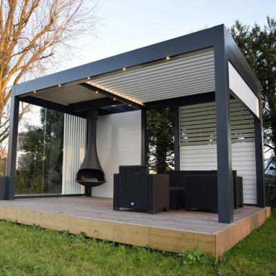 China Easily Assembled Electric Folding Outdoor Pergola Motorized Garden Tent Gazebo Awning Motorized Roof for sale