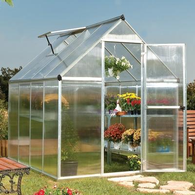 China Easily Assembled Small Aluminum Single Span Polycarbonate Metal Homes Commercial Garden Greenhouses for sale