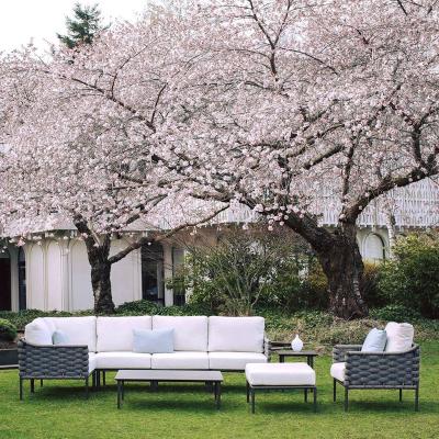 China Garden Outdoor Outdoor Rattan Furniture Rope Sofa Set Metal Aluminum Lounge Chair Table Leisure Wicker Patio Furniture for sale