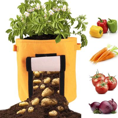 China 10 Gallon Waterproof Biodegradable Fabric Custom Plant Grow Pot Vegetable Garden Planter Mushroom Grow Bags for sale