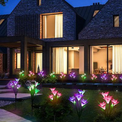 China Garden Outdoor Decor Solar Powered Holiday Flower Night Decorating Lights Waterproof for sale