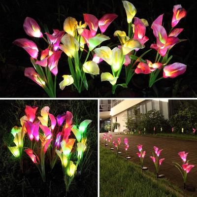 China Outdoor Decorative Garden LED Solar Powered Garden Stakes Pathway Decor Flower Lights Patio Lawn Yard for sale