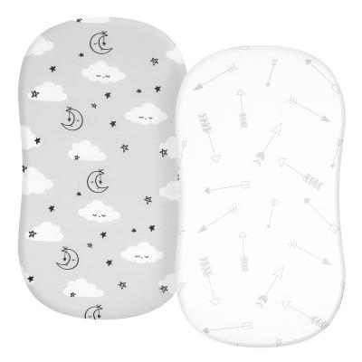 China Gray Clouds Theme Portable Soft Color Crib Crib Sheets 2Pcs Mini Crib Sheets Microfiber Mattress for sale