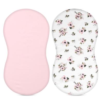 China Portable 100% Cotton Flower Theme Mini Crib Sheets 2Pcs Crib Sheet Baby Crib for sale