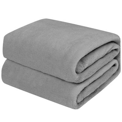 China Wholesale Child Portable Fleece Flannel Fleece Child Blanket Greyish Blanket for sale