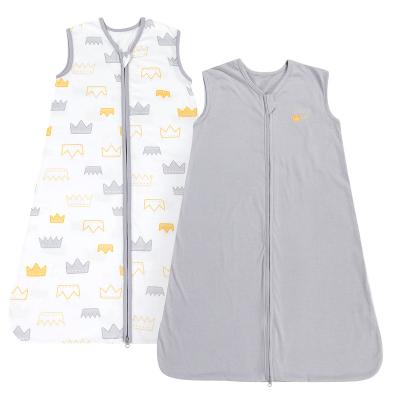 China 100% Cotton 2Pcs Newborn Baby Sleeping Hutch Bags Portable Unisex Crown Theme Sleeping Bag for sale