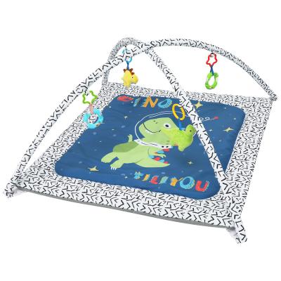 China Lovely Portable Baby Activity Mat with Hanging Sensory Toys Dinosaur Theme for Baby Boy Play Mat Gym for sale