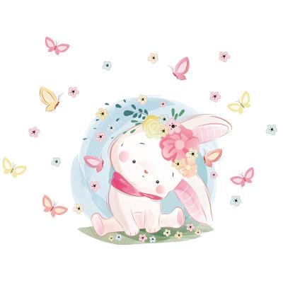 China WALL STICKER Cute Rabbit Wall Poster For Babies Baby Wall Plastic Sticker The Lovely Decorative for sale